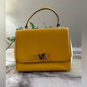 Michael Kors yellow SUPPLE LEATHER handbag tote crossbody